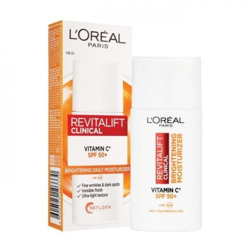 L'Oréal Paris Revitalift Clinical Brightening Moisturizer Skaistinamasis kasdienis veido drėkiklis su SPF50 30ml