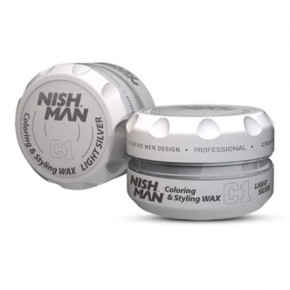Nishman Coloring & Styling Wax Light Silver C1 Plaukus dažantis formavimo vaškas 100ml