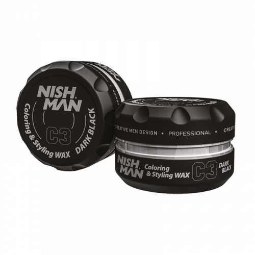 Nishman Coloring & Styling Wax Dark Black C3 Plaukus dažantis formavimo vaškas 100ml