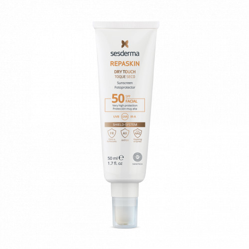 Sesderma Repaskin Dry Touch Sunscreen SPF50 Apsauginis kremas nuo saulės veidui 50ml