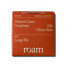 Roam Natural Latex Ultra-Thin Condoms Large Fit Itin ploni prezervatyvai 12 vnt.