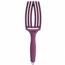 Olivia Garden Fingerbrush Think Pink Lenktas kiauryminis plaukų šepetys mišriais šereliais Bright Pink