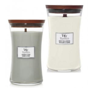 WoodWick White Tea & Jasmine + Lavender & Cedar Žvakių rinkinys