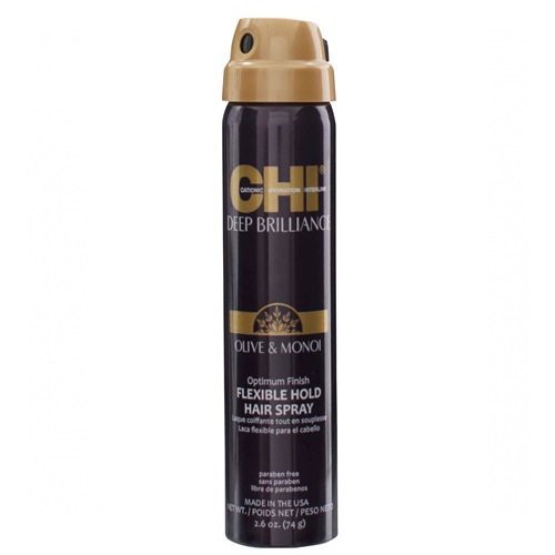 CHI Deep Brilliance Flexible Hold Hair Spray Lanksčios fiksacijos plaukų lakas su alyvuogių ir Monoi aliejais 284g