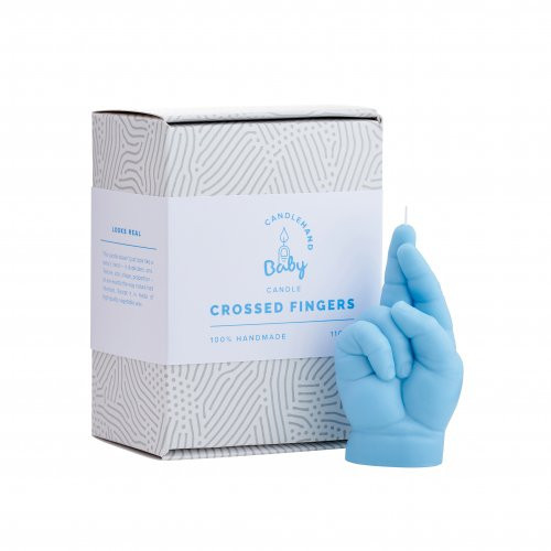 CandleHand Baby Crossed Fingers Candle Žvakė Pastel Blue