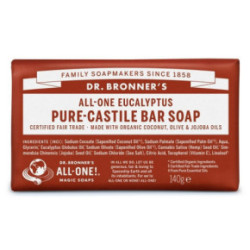 Dr. Bronner's Eucaliptus Pure Castile Bar Soap Ekologiškas kietas muilas 140g