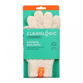 Cleanlogic Sustainable Exfoliating Body Gloves Šveičiamosios kūno pirštinės 1 pora