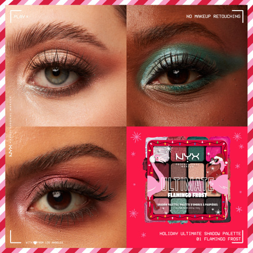 Nyx professional makeup XMASS Ultimate Flamingo Frost Eyeshadow Palette Akių šešėlių paletė 9.6g